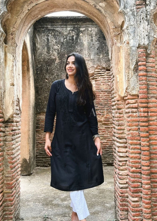 Gazala Rayon Straight Chikankari Kurta For Women