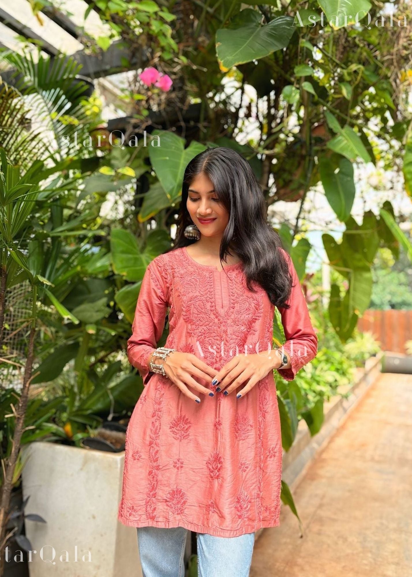 AstarQala - Dua Cotton Chikankari Short Kurti Top For Women&#39;s - - 190_d3b01a1b-6bea-4a42-a8bc-95b0e802d646