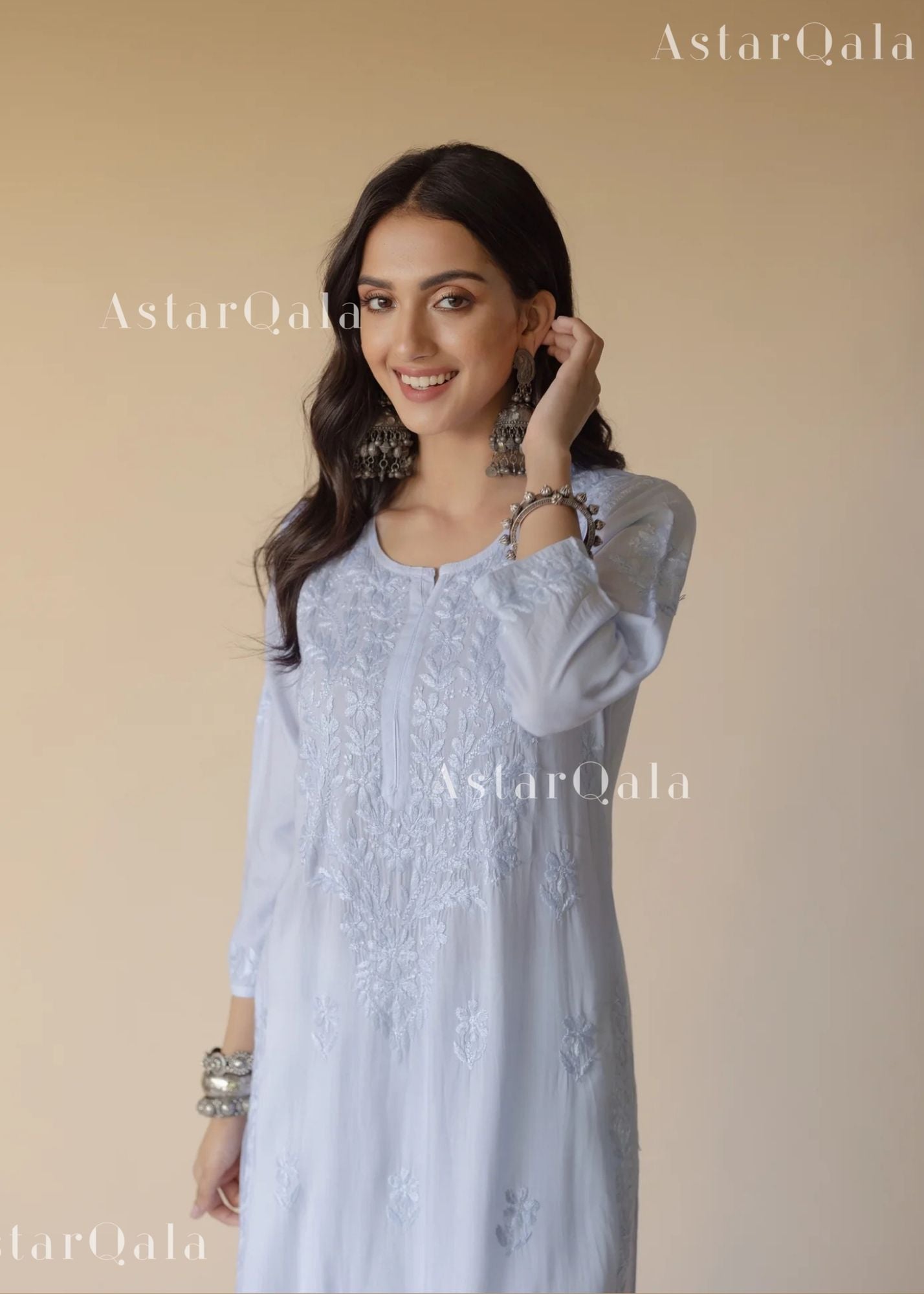 AstarQala - Bahaa Modal Long Chikankari Kurta For Women - - 198_e0852fec-b639-4f68-b234-9e0979eb090d