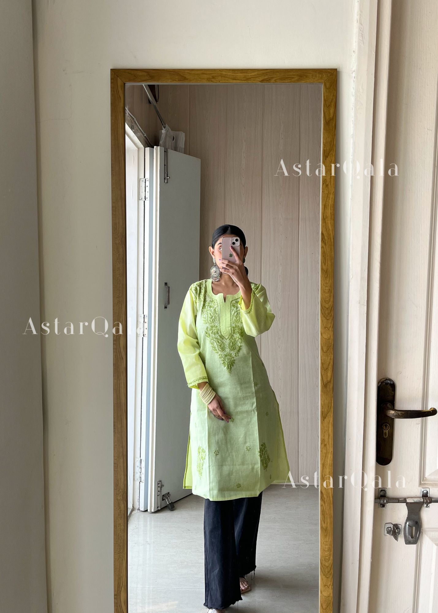 AstarQala - Baani Cotton Straight Chikankari Kurta For Women - - 2