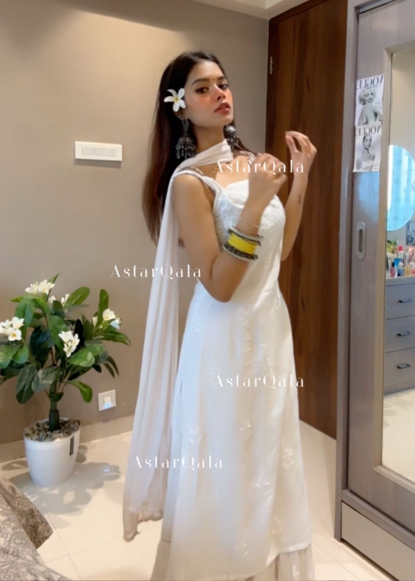 AstarQala - Bushra Rayon Chikankari Sleeveless Long Strap Kurti - - 203_79895475-b193-403c-85be-017e98d94296
