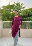 Gazala Rayon Straight Chikankari Kurta For Women