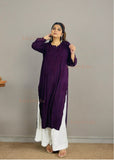 Safina Rayon Cotton Chikankari Solid Women's Long Kurta