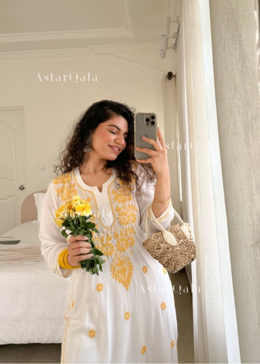 Adila Chikankari Modal Women's Long Kurta