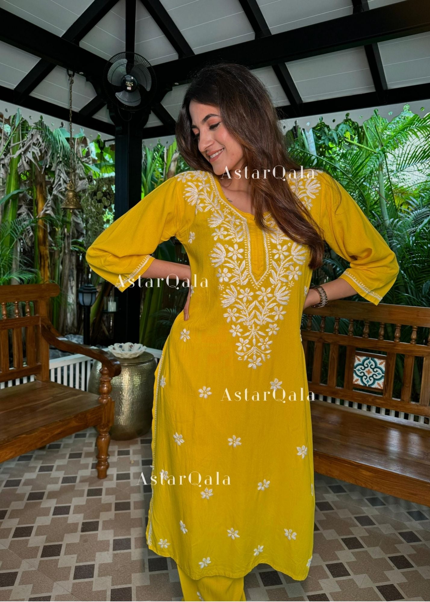 AstarQala - Ada Chikankari Rayon Straight Kurta Set For Women - - 224_7522e4a6-c80d-4771-80b4-975db8d28402