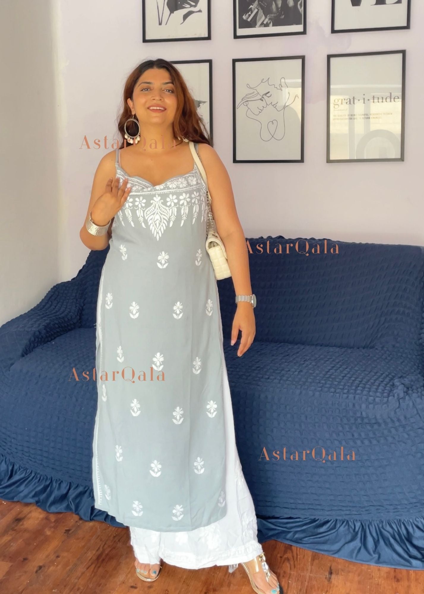 AstarQala - Bushra Rayon Chikankari Sleeveless Long Strap Kurti - - 228_ccd8aa58-8019-40e3-ae82-ab14115d502b