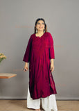 Safina Rayon Cotton Chikankari Solid Women's Long Kurta