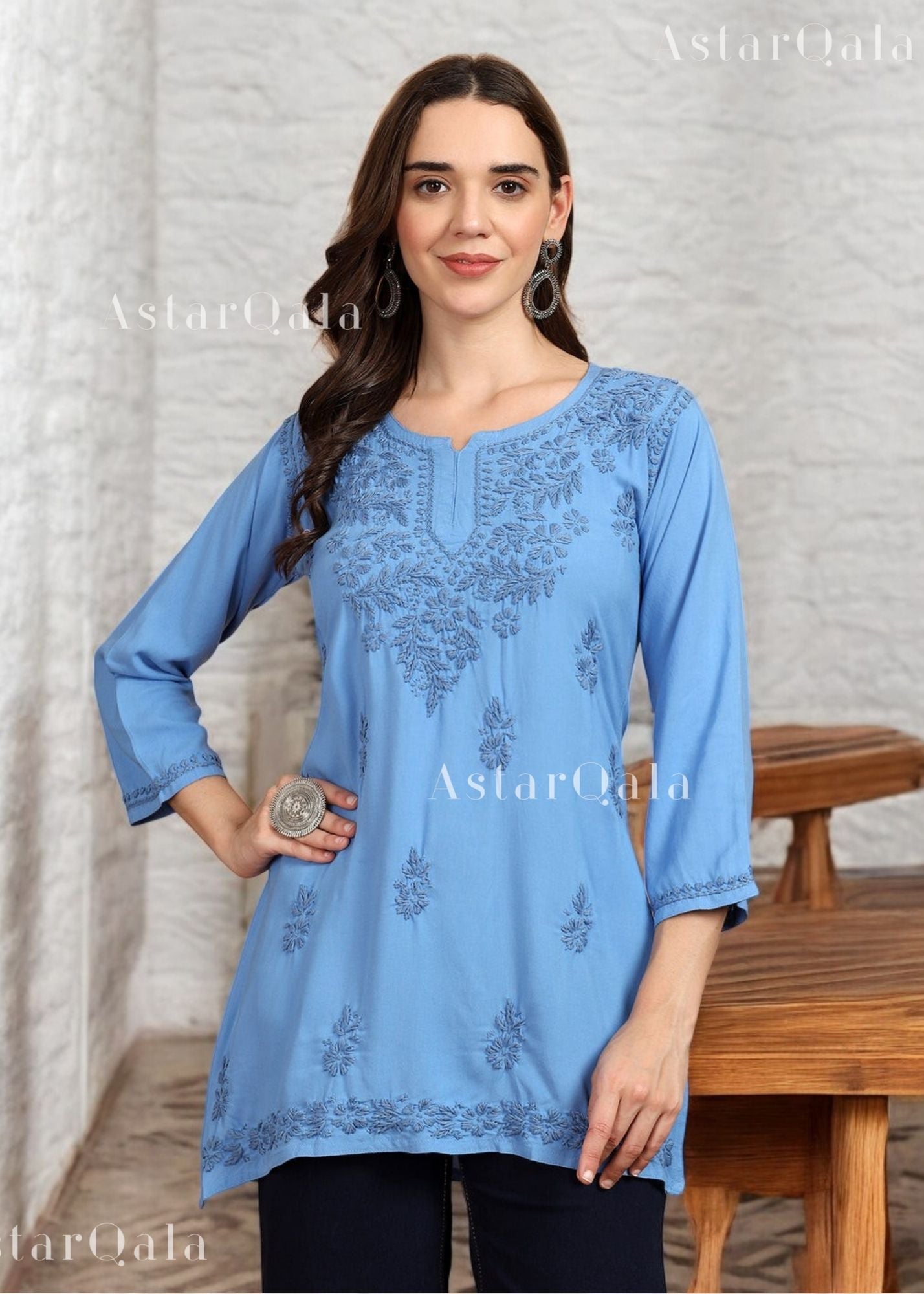 AstarQala - Taya Chikankari Rayon Short Kurti Top - - 233_f35da981-9e6e-4bc6-b920-fe894cb2cf2b
