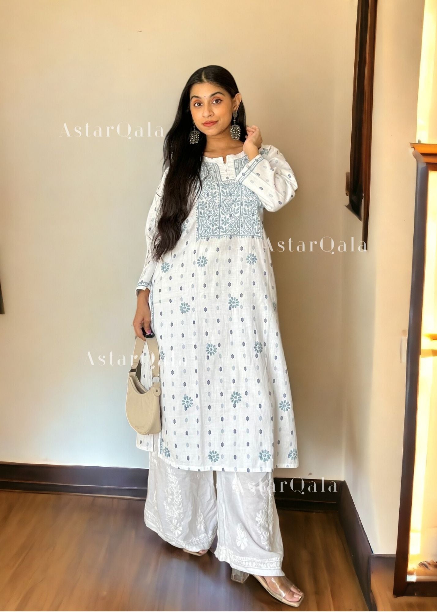 AstarQala - Eshra Chikankari Cotton Kurta For Women's - - 235