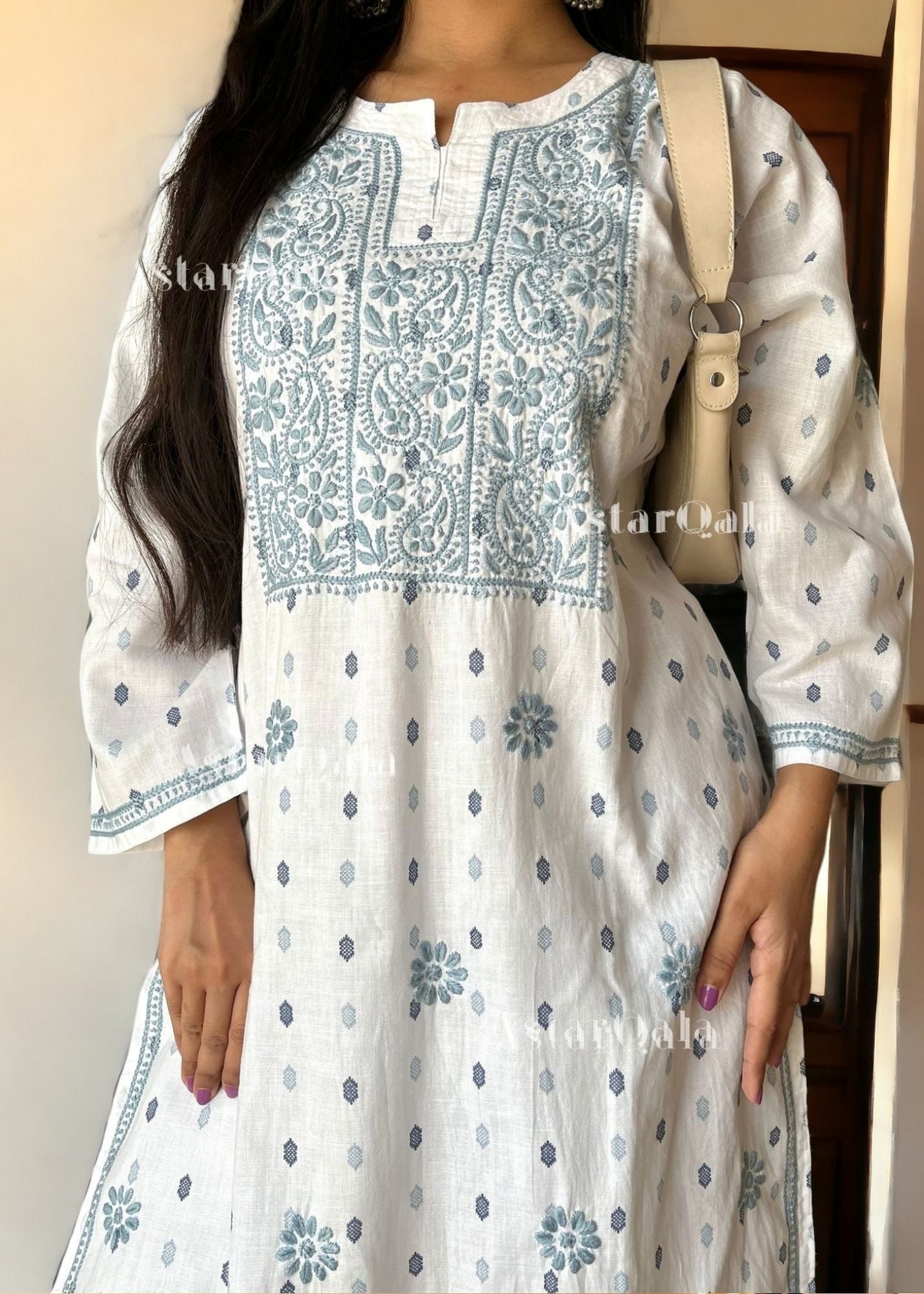AstarQala - Eshra Chikankari Cotton Kurta For Women's - - 237_edc022e2-f9a6-4408-9cfc-5a71b29179ec