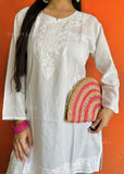 Heer Chikankari Rayon Straight Short Kurta Top