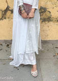 Jai Premium Chanderi Chikankari Palazzo Pants For Women