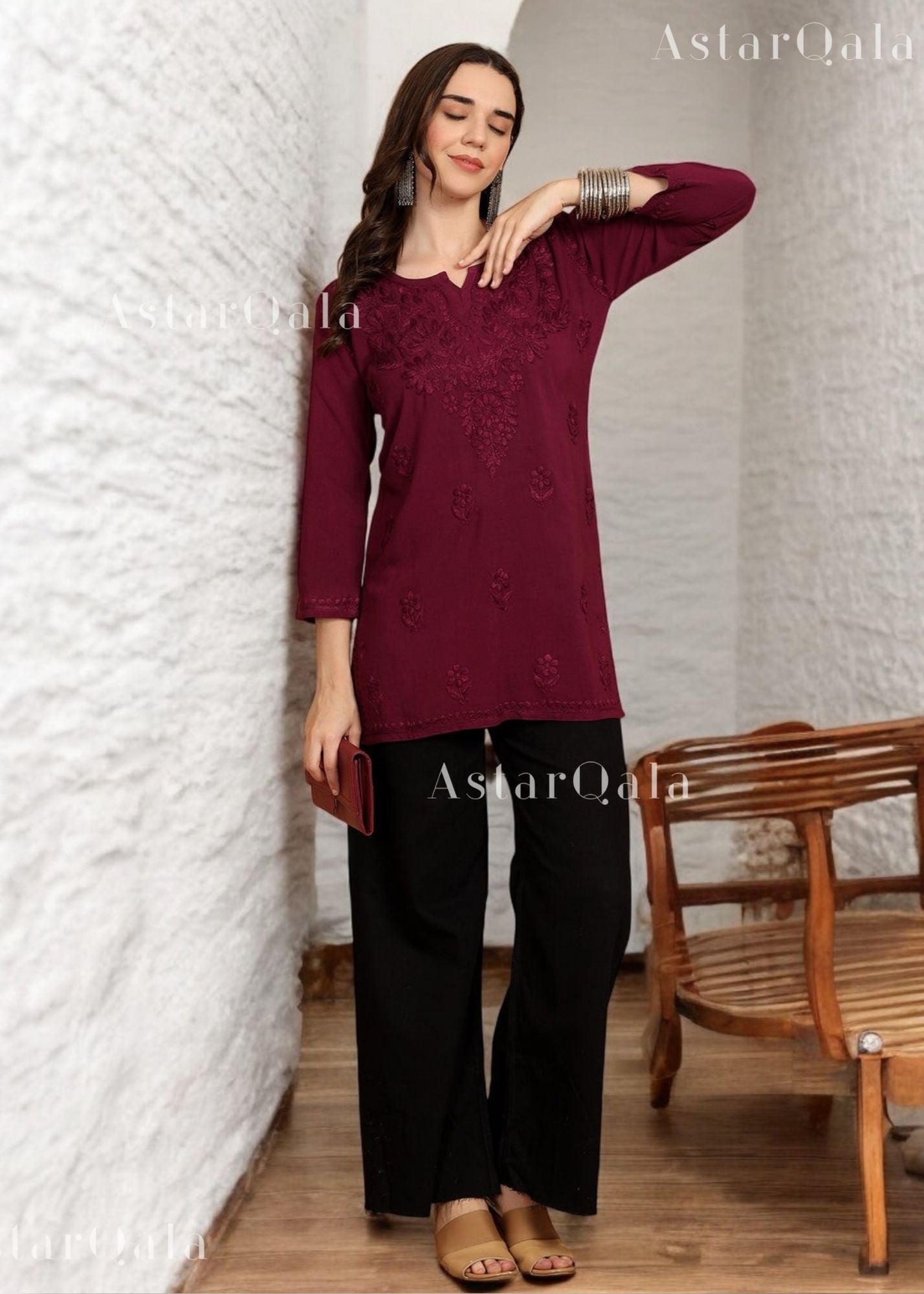 AstarQala - Taya Chikankari Rayon Short Kurti Top - - 249_dfa96f79-9ca1-430a-8fdc-e0227179a864