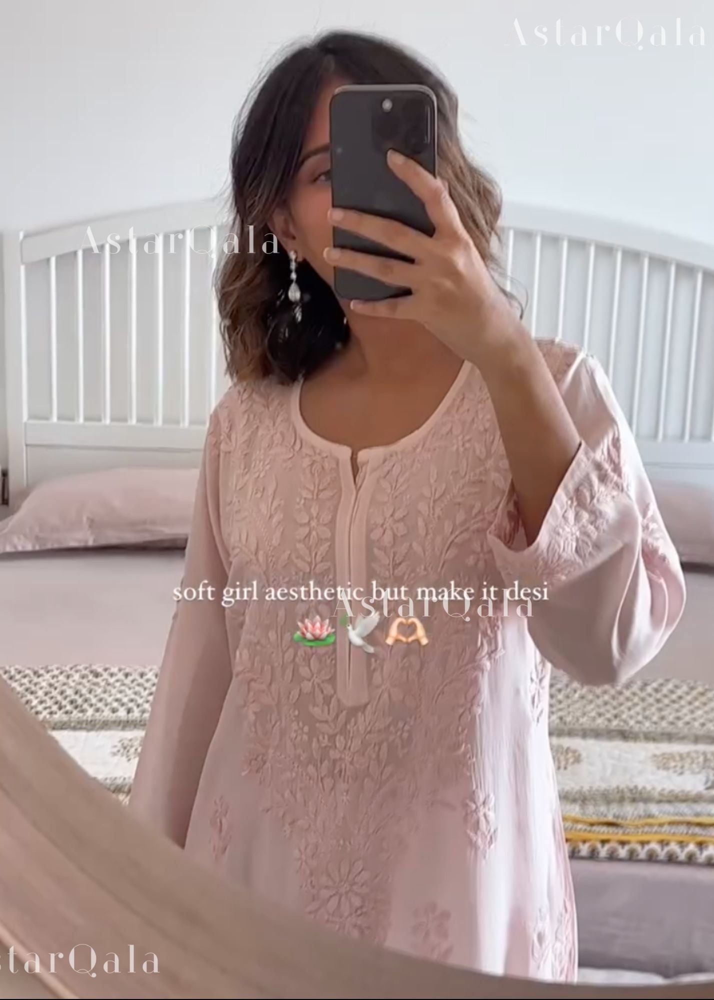 AstarQala - Bahaa Modal Long Chikankari Kurta For Women - Pink - 257_3c554594-e92f-4632-8813-271e4b42da40