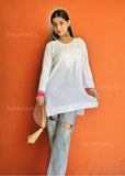 Heer Chikankari Rayon Straight Short Kurta Top