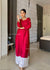 AstarQala - Mehar Chanderi Chikankari Straight Long Kurta For Women - - 25_Red_Mehar