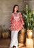 AstarQala - Jehan Chikankari Mulmul Short Kurti - Red - 264_f264623f-a58d-4f40-a873-50ef3df4b1f3