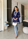 Heer Chikankari Rayon Straight Short Kurta Top