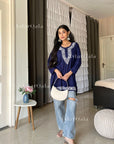 AstarQala - Heer Chikankari Rayon Straight Short Kurta Top - - 267