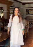 Viza Georgette Straight Chikankari Kurta For Women