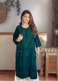 Safina Rayon Cotton Chikankari Solid Women's Long Kurta