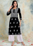 Chandani Chikankari Rayon Straight Kurta For Women