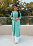 Suhana Chikankari Chanderi Straight Kurta For Women