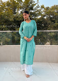 Suhana Chikankari Chanderi Straight Kurta For Women