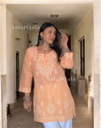 AstarQala - Effat Hand Embroidered Cotton Lucknowi Chikankari Short Kurti Top For Women - - 279_767b7849-55d4-43e8-a00d-b1463d662a3e