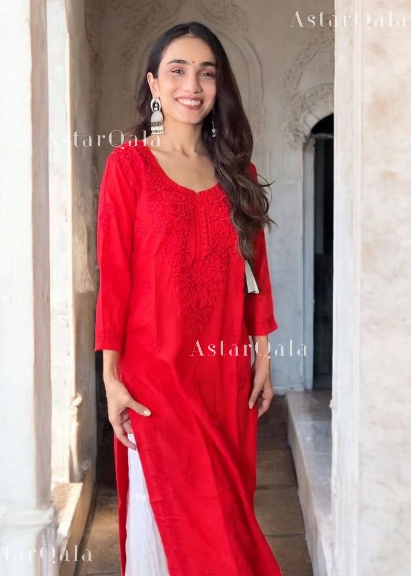AstarQala - Gazala Rayon Straight Chikankari Kurta For Women - - 285