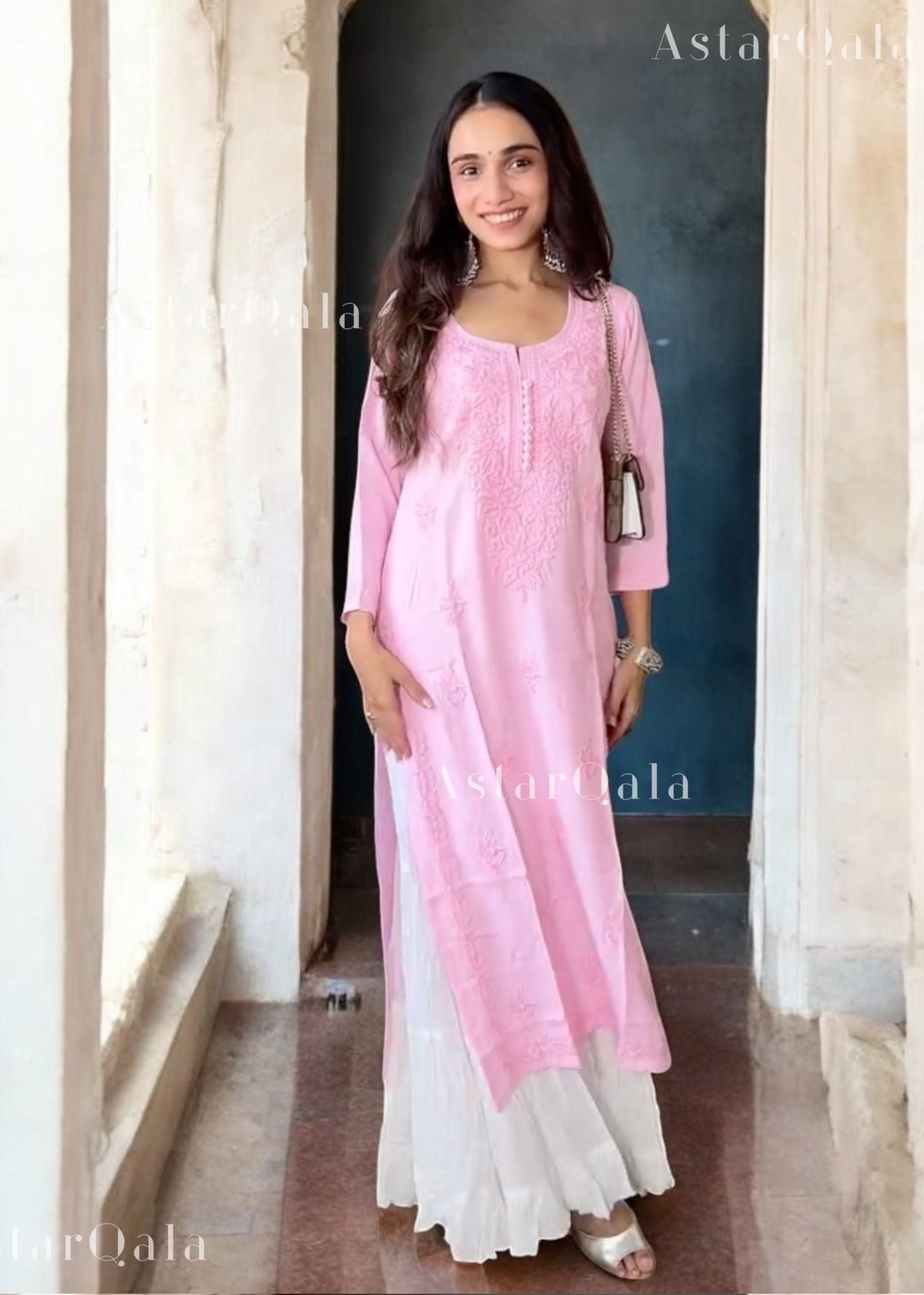 AstarQala - Gazala Rayon Straight Chikankari Kurta For Women - - 288
