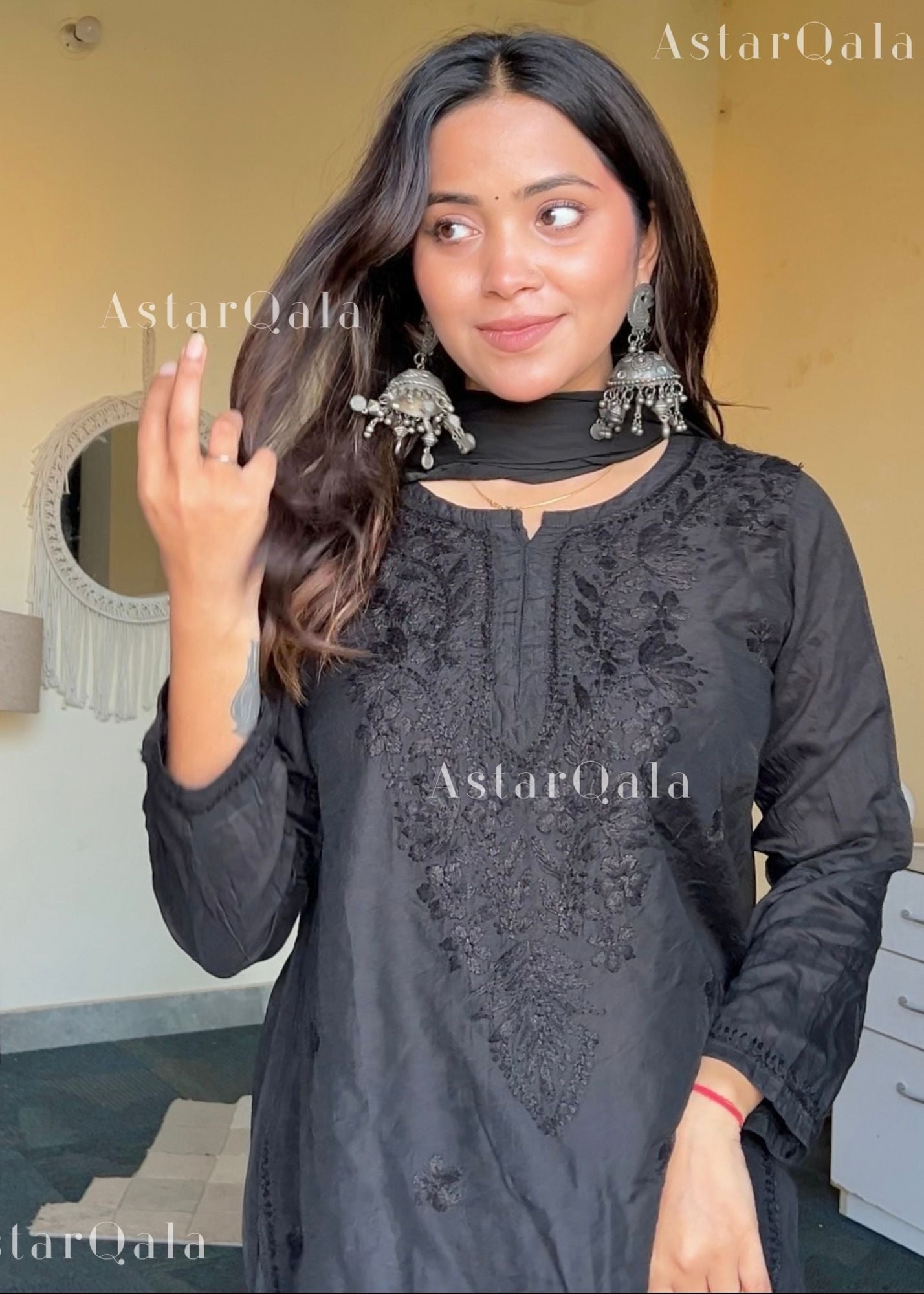 AstarQala - Bahar Premium Chanderi Chikankari Kurta Set For Women - - 28_16f5633f-384f-40bc-aa79-786154418529