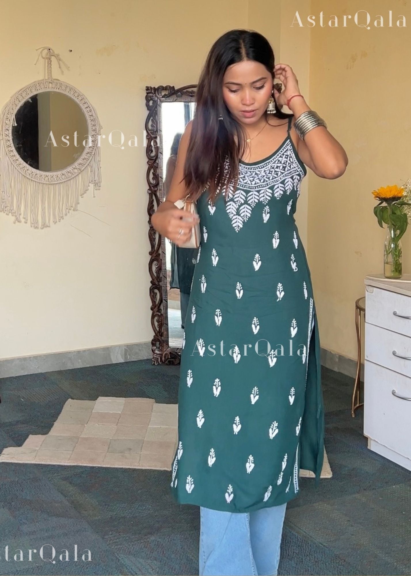 AstarQala - Bushra Rayon Chikankari Sleeveless Long Strap Kurti - - 2_284cad10-b421-4ef5-8c0d-1afb76512834