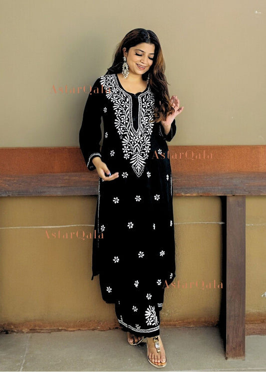 Ada Chikankari Rayon Straight Kurta Set For Women