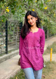 Eliza Ombre Mul Cotton Chikankari Short Kurti Top