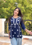 Laaibah Premium Modal Chikankari Straight Short Kurti Top