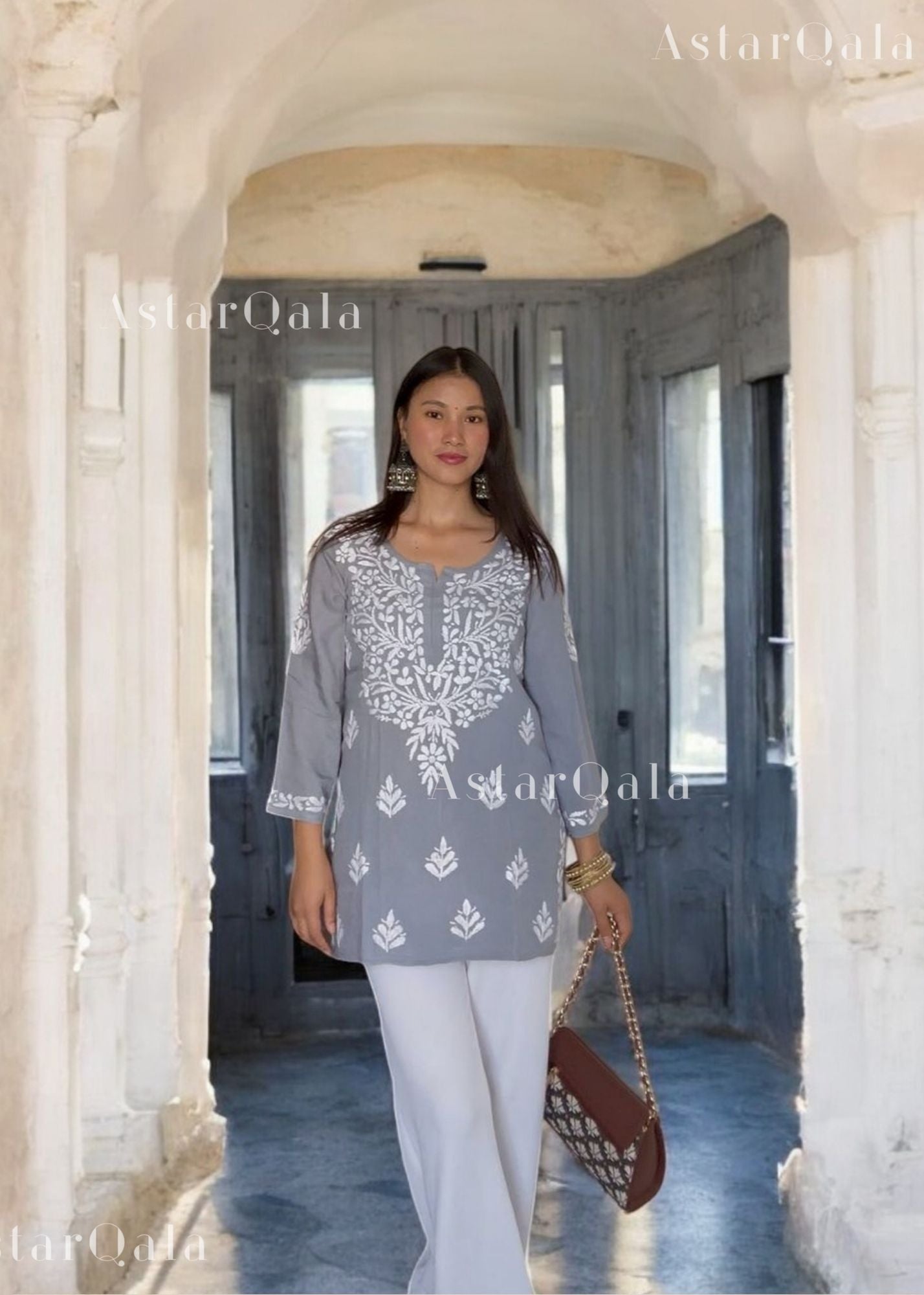 AstarQala - Liba Modal Short Chikankari Kurti Top - - 308_03b8f8f7-2d33-4c04-b6a2-542f560aa0c1