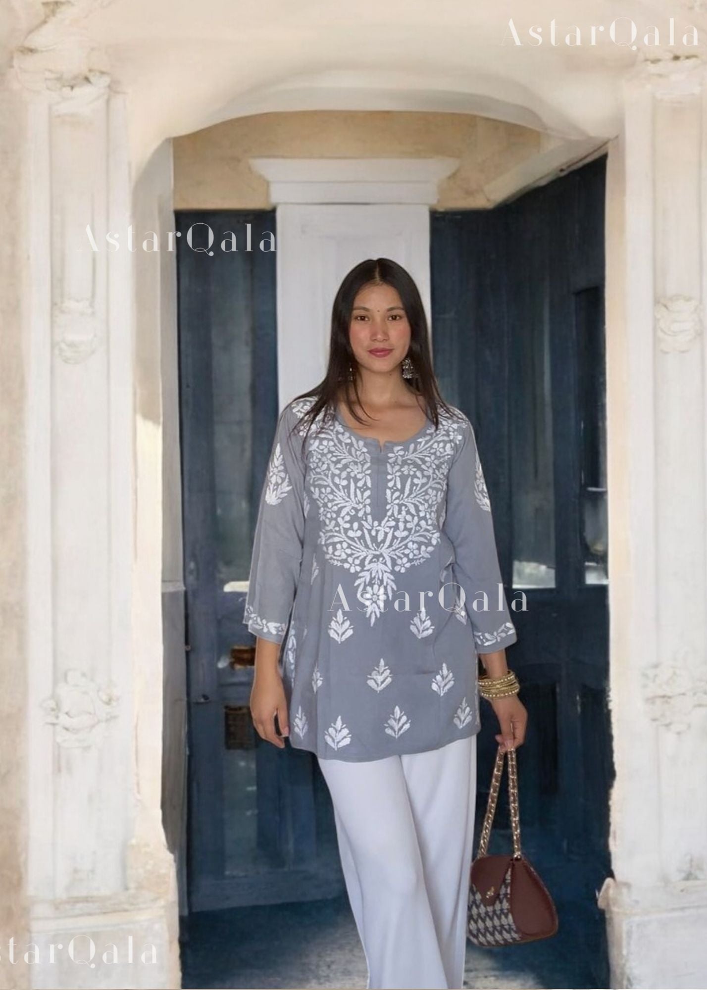 AstarQala - Liba Modal Short Chikankari Kurti Top - - 309_5d2b9841-22b6-445f-8fc9-5b93c08e0100