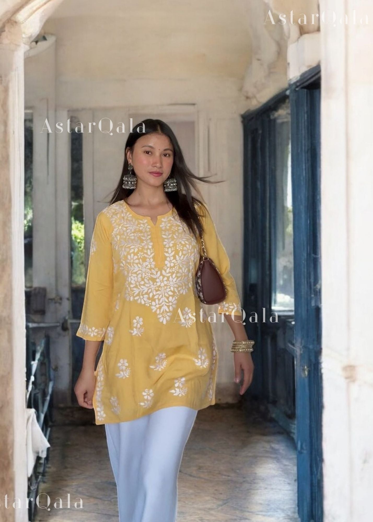 AstarQala - Liba Modal Short Chikankari Kurti Top - - 311_916197e3-9e95-45f8-95ee-70d0e36d9c6e