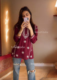 Laaibah Premium Modal Chikankari Straight Short Kurti Top