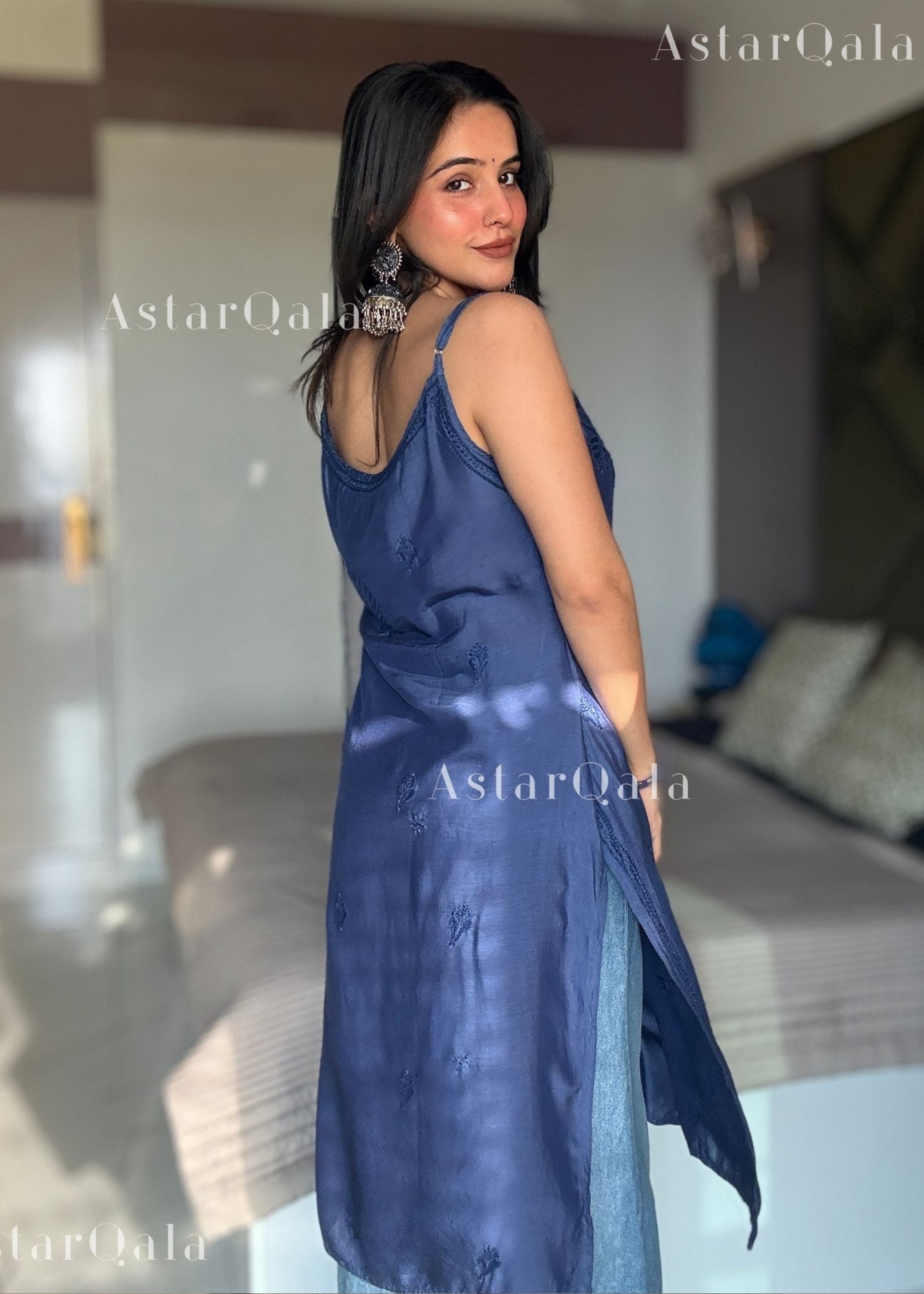 AstarQala - Kinza Premium Muslin Chikankari Strap Kurti - - 317_7bdf61b6-2bab-4a57-ba46-604b0cf98579