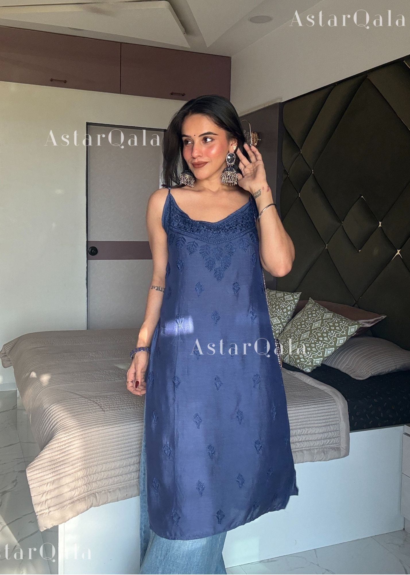 AstarQala - Kinza Premium Muslin Chikankari Strap Kurti - - 320_4dac5ed7-ac37-492d-bd7d-44d078e62312