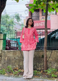 Effat Hand Embroidered Cotton Lucknowi Chikankari Short Kurti Top For Women