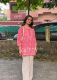 Effat Hand Embroidered Cotton Lucknowi Chikankari Short Kurti Top For Women