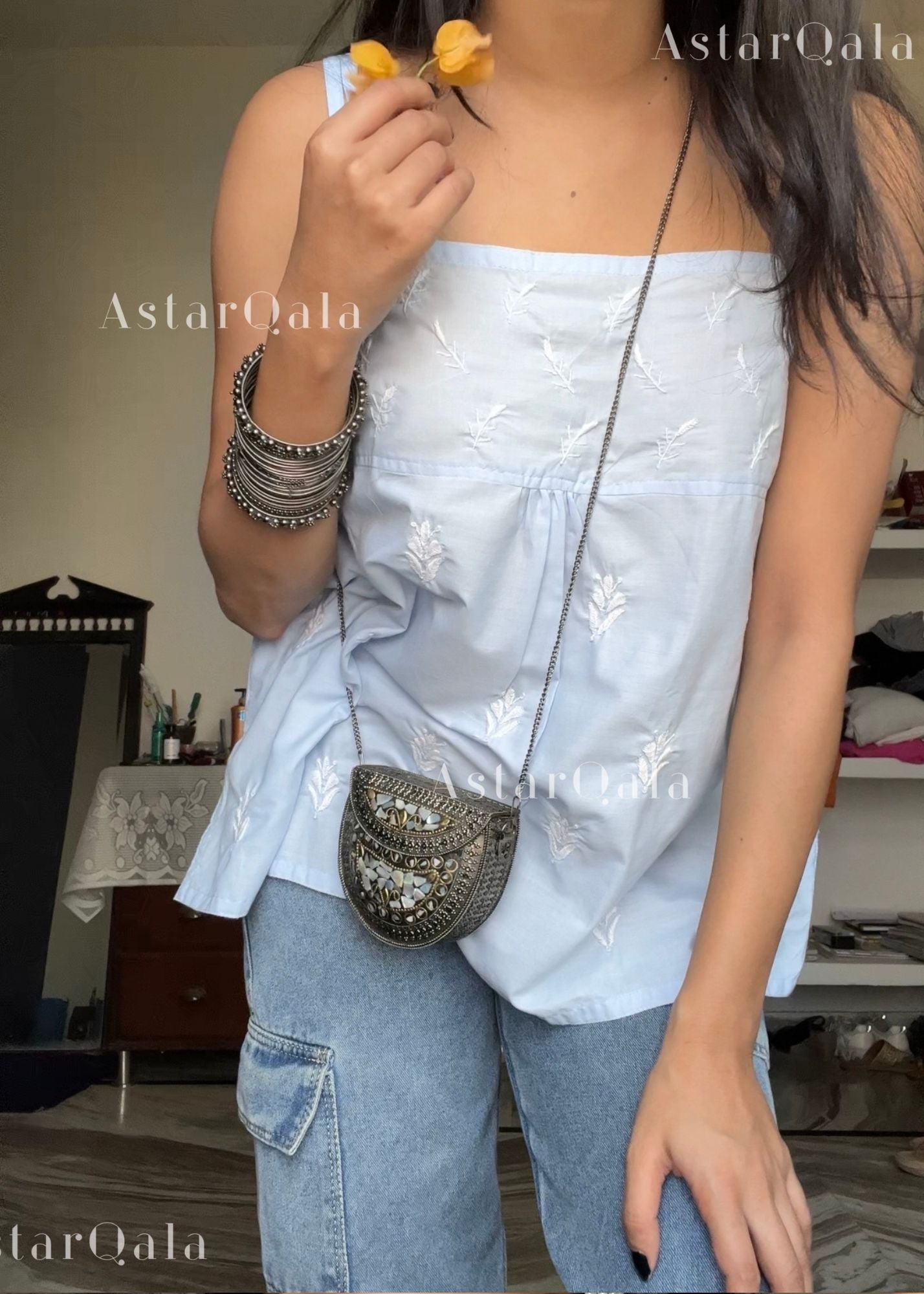 AstarQala - Sara Chikankari Cotton Strap Top - - 328_2539b7c4-cb65-44c0-9e17-dcebc2f96e9c