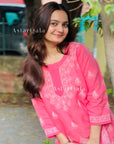AstarQala - Effat Hand Embroidered Cotton Lucknowi Chikankari Short Kurti Top For Women - - 330