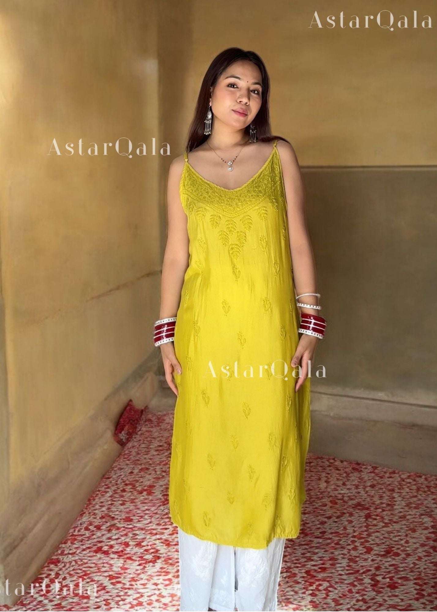 AstarQala - Kinza Premium Muslin Chikankari Strap Kurti - - 341_d1e5a78f-cceb-47d6-8151-e9d934c09399
