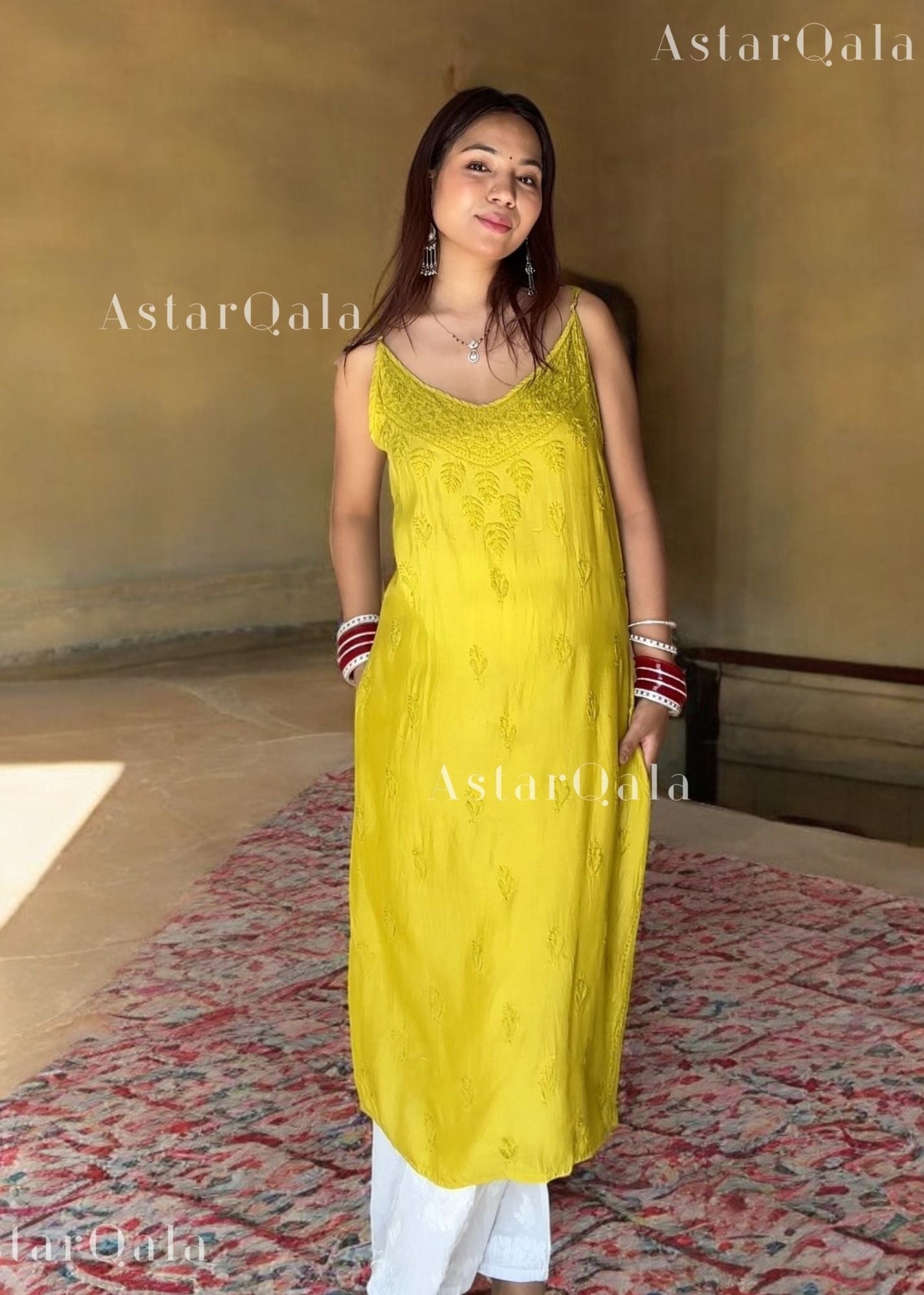 AstarQala - Kinza Premium Muslin Chikankari Strap Kurti - - 342_c6d77479-a848-4c5a-be2c-e1f96c298915