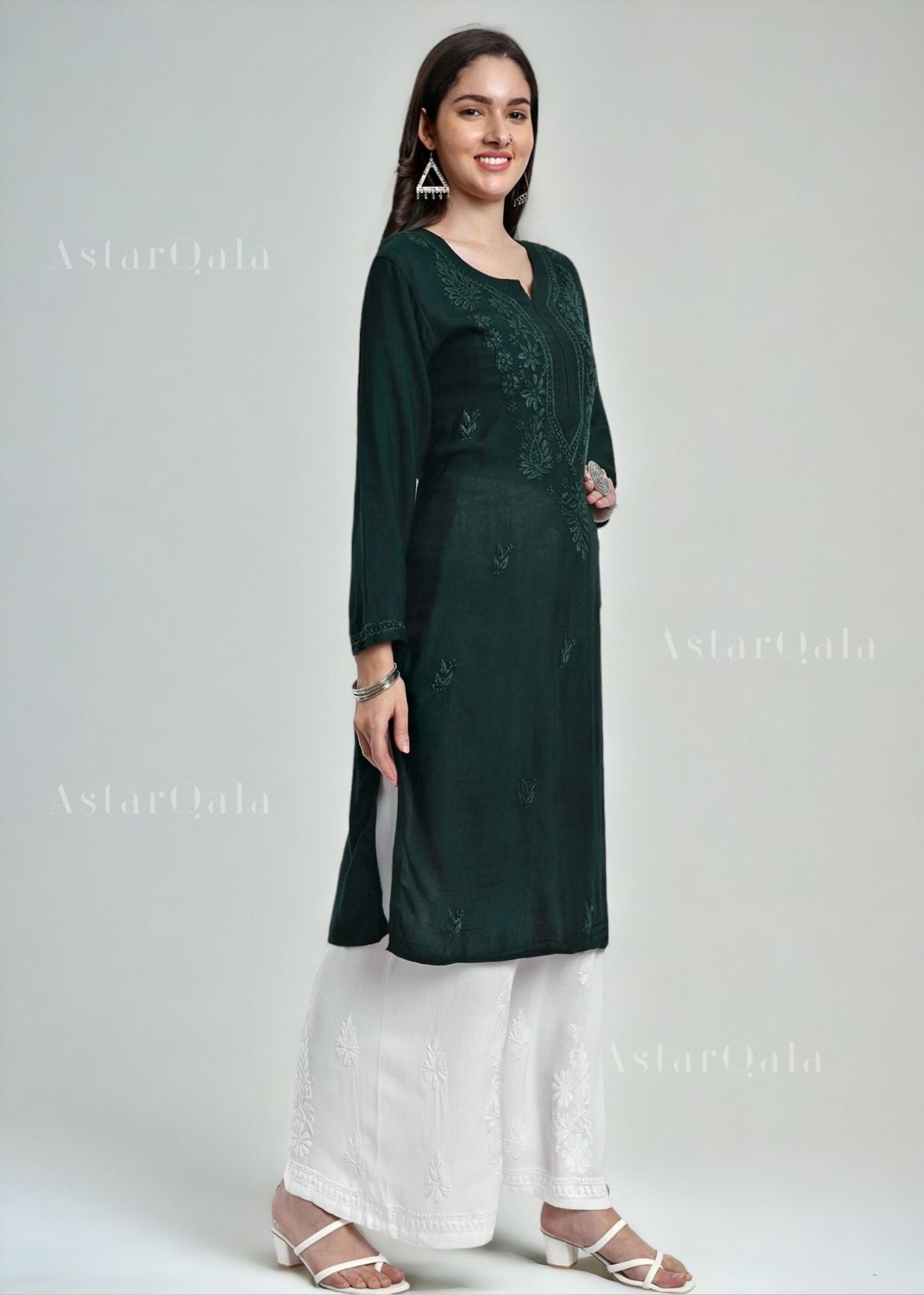 AstarQala - Gazala Rayon Straight Chikankari Kurta For Women - - 34_ac73e97e-315f-4298-8570-906a54cf8098