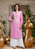 AstarQala - Sehar Rayon Straight Chikankari Kurta For Women - Pink - 350